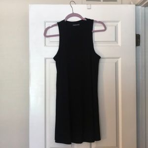 Black high neck mini dress